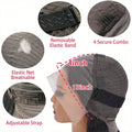 13x4 Jerry Curly Lace Wig Deep Wave Curly Lace Front Human Hair Wigs Kinky Curly Hairline Transparent HD Lace Frontal Wig Natural Black
