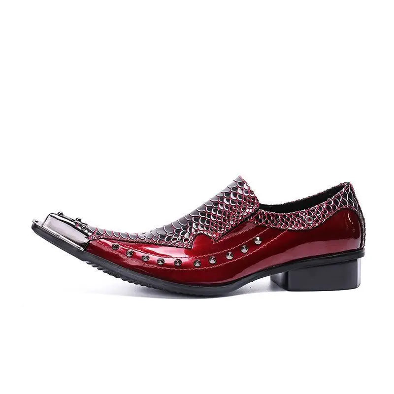 2024 italian Men's Genuine Leather Shoes Fashion Leather Formal Oxford Shoes Office Black Red Pointed Men Dress Wedding Party