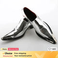 New Mens Dressing Shoes Luxury Silver Serpentine Breathable Designer Fashion Male Flats Gentleman Pointed Toe Zapatillas Hombre