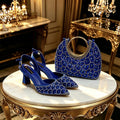 New Italian Pumps and Bag To Party 2026 INS Style Pointed Metalldekoration Rhinestone Elegant Gold Color High Heels for Women