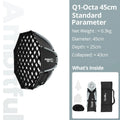 NEW！AMBITFUL Q1 Mini Bowens/GODOX Mount 30cm 45cm Octa Softbox 20*55cm Strip Softbox 30cm Softball 45cm Bounce Softbox For GODOX