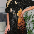Little Cat in a Crown' Printed Long T-Shirt Short-Sleeved | SAMAG