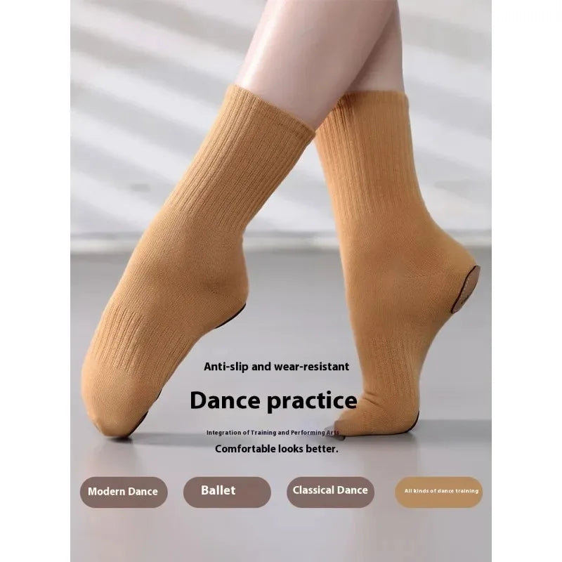 Cat Paw Dance Socks Cotton Non Slip Leather Sole Soft Elastic Ballet Chinese Dance Training Anti Skid Breathable Practice Modern