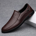 CLOHOO Men's Business Casual Shoes Handmade Layered Cowhide Rubber Bottom Leather Footwear for Office And Leisure