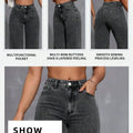 Jeans for Woman Y2k Jeans Loose Wide Leg Drag Ash Gray High Waist Vintage Streetwear Fashion Casual Trend 2025 Comfort Fit