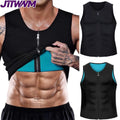 1PCS Zipper Sauna Tank Top for Men, Hot Neoprene Waist Trainer Vest, Sweat Slimming Corset Body Shaper for Workout Exercise