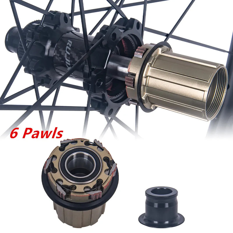 700C Road Disc Carbon Wheelset 32 37 46 50 60 75mm Tubeless Compatible Wheels Center Lock Or 6-blot Lock 6 Pawls 36T Ratchet