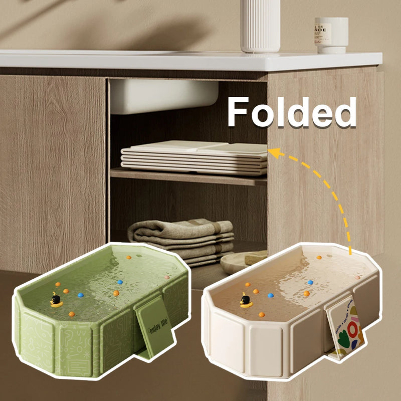 1pc Baby Bath Basin Foldable Bath Basin Easy To Store Simple Bathtub Convenient To Carry For Indoor And Outdoor Use