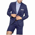 2 Pieces  Men's Casual Suit Single Breasting  Lapel Groomsmen with Short  for Wedding (Blazer+Pants)