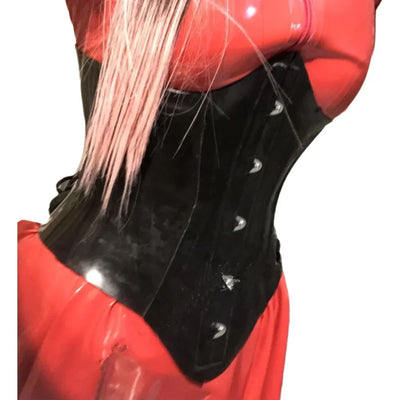 Unisex Black 0.8MM Thicker Latex Waist Trainer Corset | SAMAG