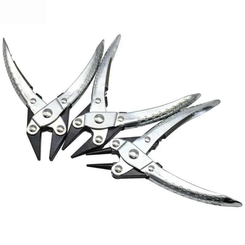 Parallel Pliers with Spring for Jewellery Clamping DIY Craft Carbon Steel Flat Sharp Round Nose Non-Slip Plier Jewelry Tools