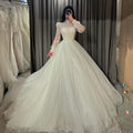 Eightree Elegant A - Line Wedding Dresses Puff Sleeve | SAMAG
