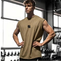 Summer men's casual wide-shoulder sleeveless vest, large-sized round-neck bird-eye fabric vest, outdoor breathable casual vest
