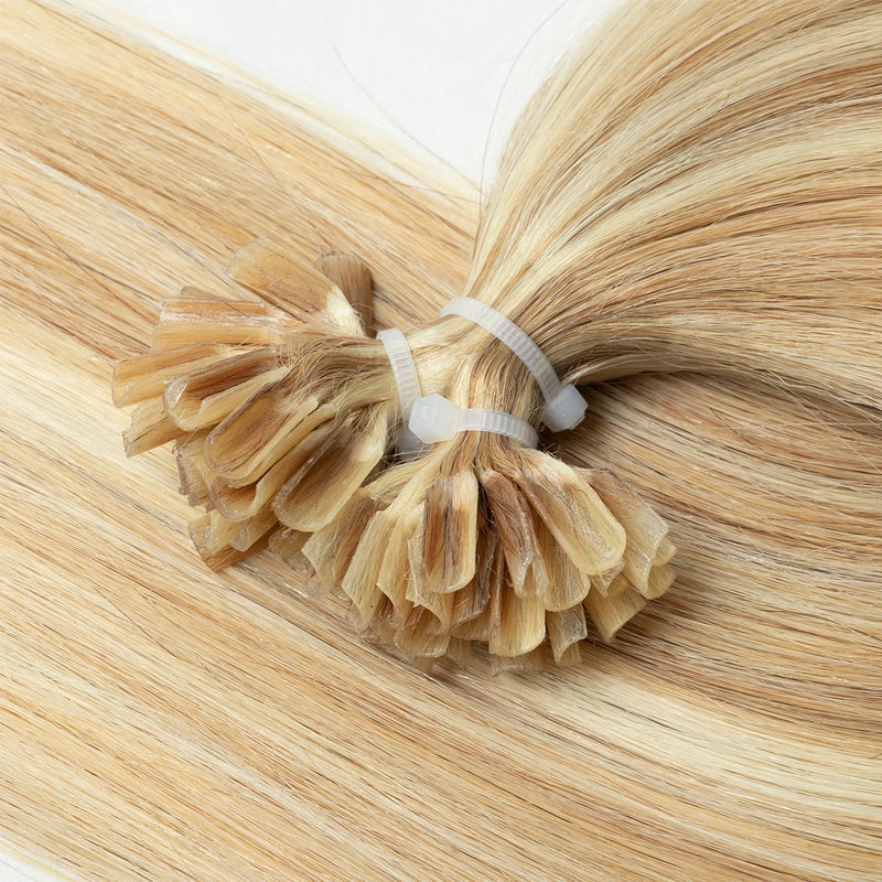 U Tip Fusion Hair Extensions Blonde Natural Real Human Hair Extensions 1.5cm Keratin Hair Capsules 50pcs 30g 40g 50g 12-24inch