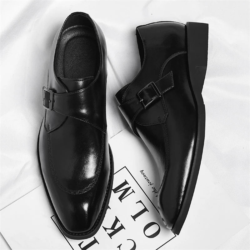 Men's business plus size formal leather shoes, fashionable office casual shoes, comfortable and breathable dress shoes