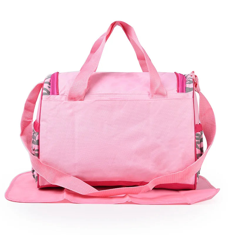 Fashionable cartoon embroidered single shoulder mommy bag with multifunctional and large capacity mother and baby diaper bag