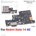 Bottom USB Charger Board Dock Connector Charging Port Flex Cable For Xiaomi Redmi Note 13 14 13C 14C 14R 13R Pro Plus 4G 5G Part