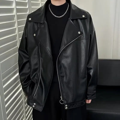 Pu Leather Jacket Men's Autumn New Design Sense Boys | SAMAG