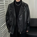 Pu Leather Jacket Men's Autumn New Men's Leather Jacket Design Sense Men's Boys Trendy Locomotive