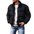 2025 Winter New Men's Down Cotton Jacket Daily Casual Windproof Warm Parkas Outwear Short Stand Collar Warm Cotton Clothing