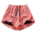 Summer Women's Running Pants Fitness Breathable Casual Shorts Three-in-One False Two-Piece XL Size Outdoor Long Running Pants