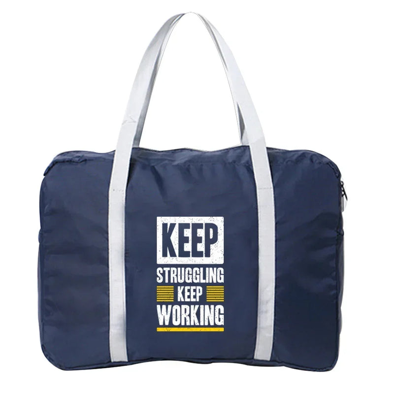 Boston Bag Travel Bag Unisex Foldable Bag Organizers Large Capacity  Portable Phrase Printed Luggage Bags Travel Accessories