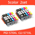 1SET 570 571 PGI-570 CLI-571 Ink Cartridge Compatible For Canon PIXMA MG5750  MG5751 MG5752 MG6850 TS6050  TS5050 TS5051 Printer