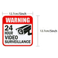 5 Sheets/Pack 5*5in 24 - Hour Surveillance Warning Label - View 6 | SAMAG