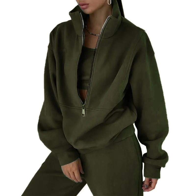 Tracksuit Set Stylish Autumn And Winter Comfortable Warm Two-piece Sets Suit Women Casual Streetwear Sportswear