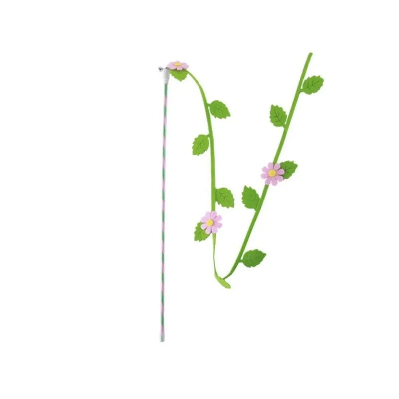 Creative Felt Kitten Cat Teaser Stick Flower Leaf Shaped Long Stick Teaser Cat Wand Cat Interactive Interactive Playing