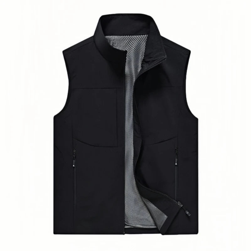 2025 Summer Men Outdoor Waterproof Quick Drying Cargo 5XL Vests Male Thin Mesh Breathable Waistcoats Climbing Sleeveless Jackets