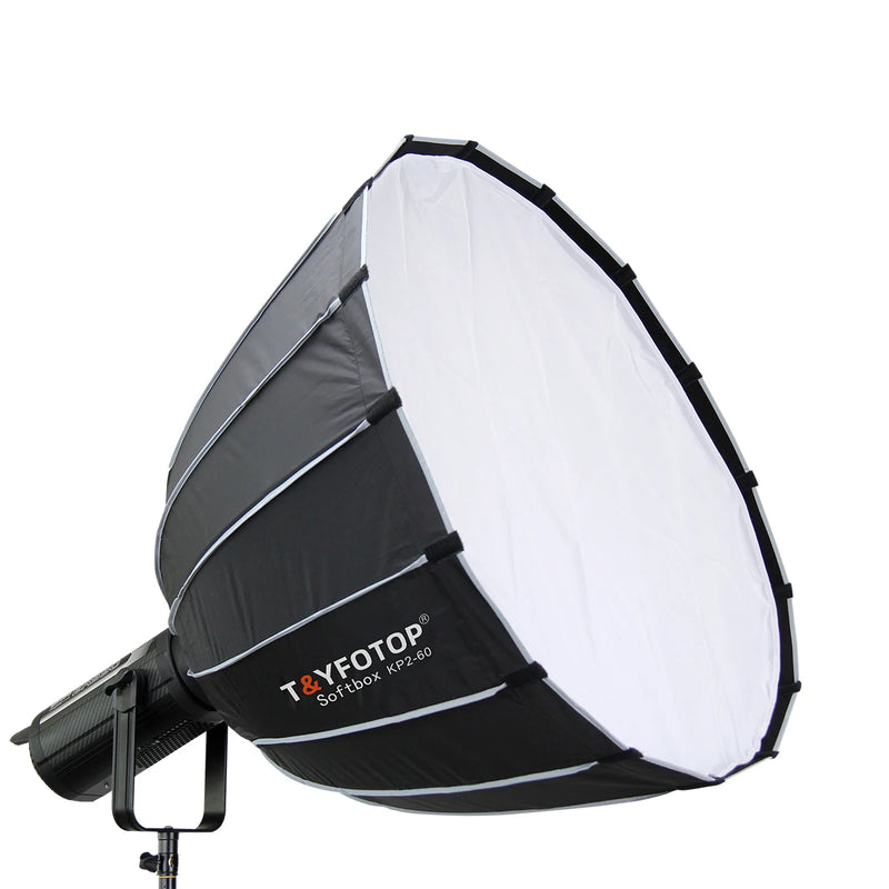 T&YFOTOP Hexadecagon Collapsible Softbox 60cm 70cm  Quickly Release Parabolic Deep Softbox for Bowens Elincrhom Profoto Mount