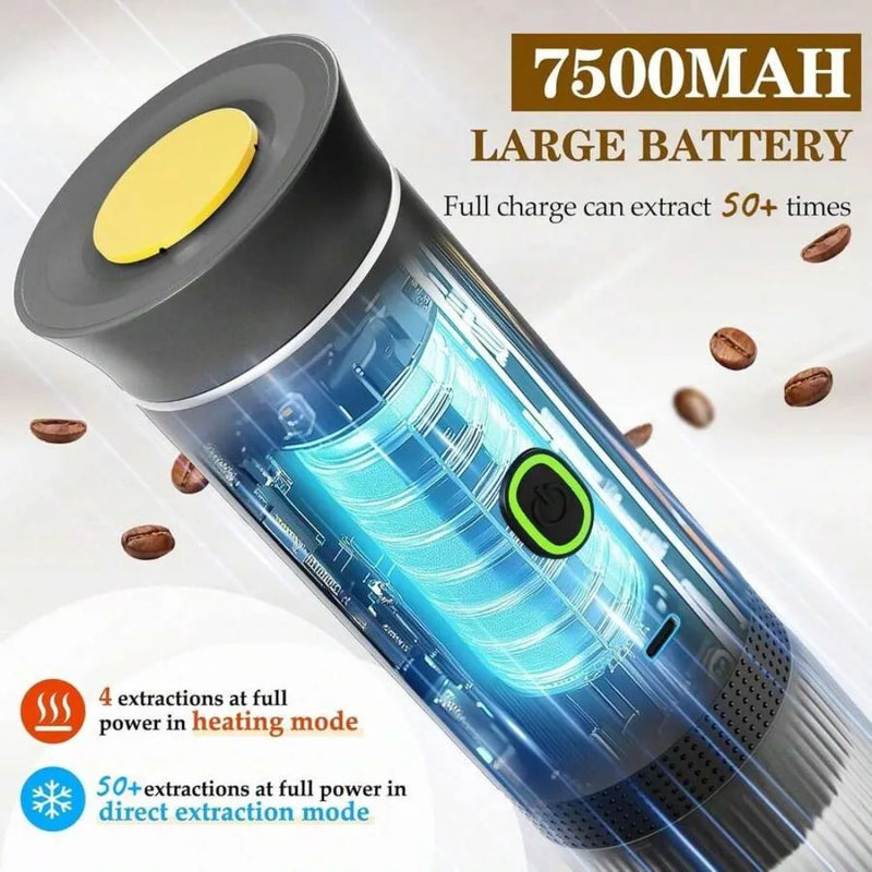 Portable Capsule Coffee Machine, Electric Espresso Machine, Fully Automatic Wireless Heating. Outdoor Car-Mounted Household Ital