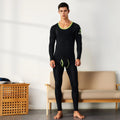 Men's thermal underwear set knitted cotton slim-fitting long johns men's underwear simple solid color XBT-81201