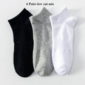 6 Pairs Plus Size EUR45-50 Men Socks Cotton Ankle Black | SAMAG
