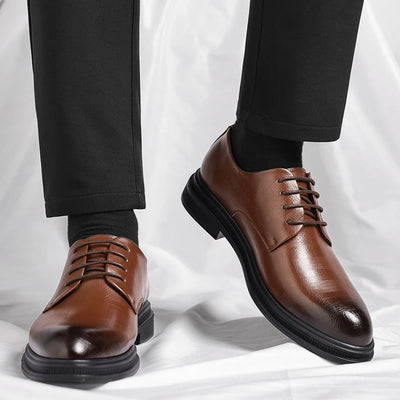 Lace Up Derby Men Shoes with Round Toe Low Heel | SAMAG