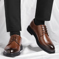 Lace Up Derby Men Shoes with Round Toe Low Heel Comfortable Breathable Non Slip Business Daily Office Formal Men Shoes