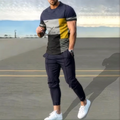 Summer basketball sportswear set short sleeved T - shirt long pants two - piece men's 3D printed casual - View 10 | SAMAG