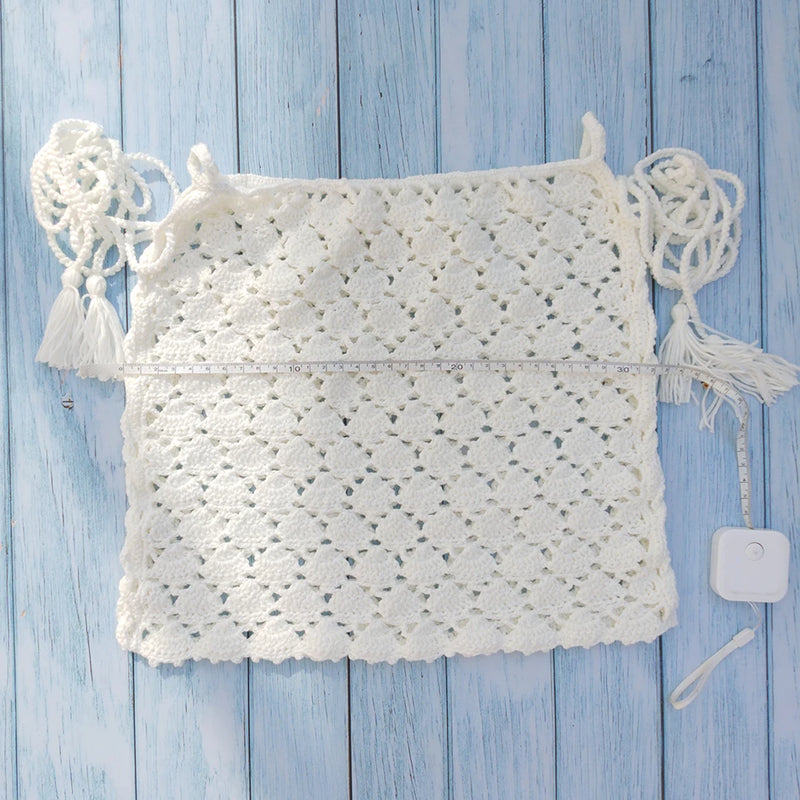 High Quality Bikini Cover Up Mini Skirt Beach Skirt Hollow Out Tassel Bandage Short Beach Skirt Cover-Ups 100% Handmade