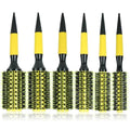 Professional 1/6pcs Boar Bristle Wooden Hair Comb Round Hair Brush Curling Combs Woman Hair Curlerl Hairdresser Styling Tool