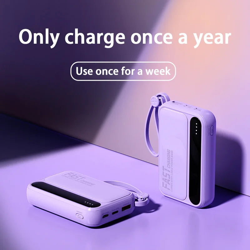 120W 500000mAh PowerBank Large Capacity 4 In1 Cables Intelligent Digital Display Light Portable Powerbank For iPhone Huawei 2026