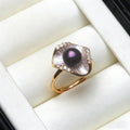 Genuine Favourite 925 Sterling Silver Pearl Ring Woman,White Black Natural Freshwater Adjustable Pearl Ring Wife Mother Gifts