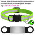 Customized Pet Collar Reflective Cat Collars Free Engraved Puppy Kitten Pet ID Nameplate Necklace With Bell Anti-lost For Cats