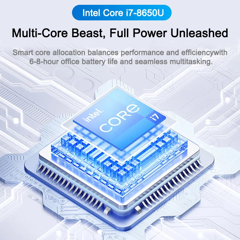 Intel i7 8650U 15.6 Inch Laptop 32GB RAM 2TB SSD 1TB SSD 1920x1080 Gamer Notebook Office PC High Performance Pro Unit