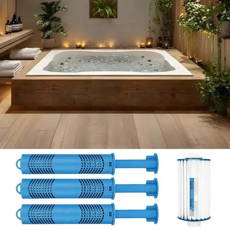 3Pcs Spa Mineral Sticks for Hot Tub Filter Hot Tub Mineral Stick Automatic Healthy Tool for Freshwater Maintenance