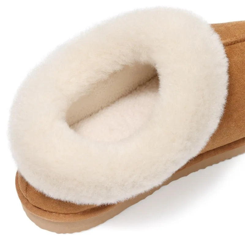 Bebealy Women's Plush Memory Foam Cotton Boots Indoor Warm Anti-Skid Suede Fur Lining Slippers Lady Comfort Fuzzy Houes Slippers