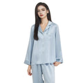 BirdTree, 19MM 100%Real Silk Pajamas Set, Women Long Sleeve Solid, Sexy Casual Long Pants Homewear, 2024 Summer Autumn S48086QC