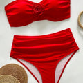 XS - XL 3D Flower Female Bandeau Swimsuit High Waist | SAMAG