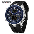 SANDA New 6279 Casual Men's Electronic Watch Sports Multi Functional Waterproof LED Dual Display - Visuel 16 | SAMAG