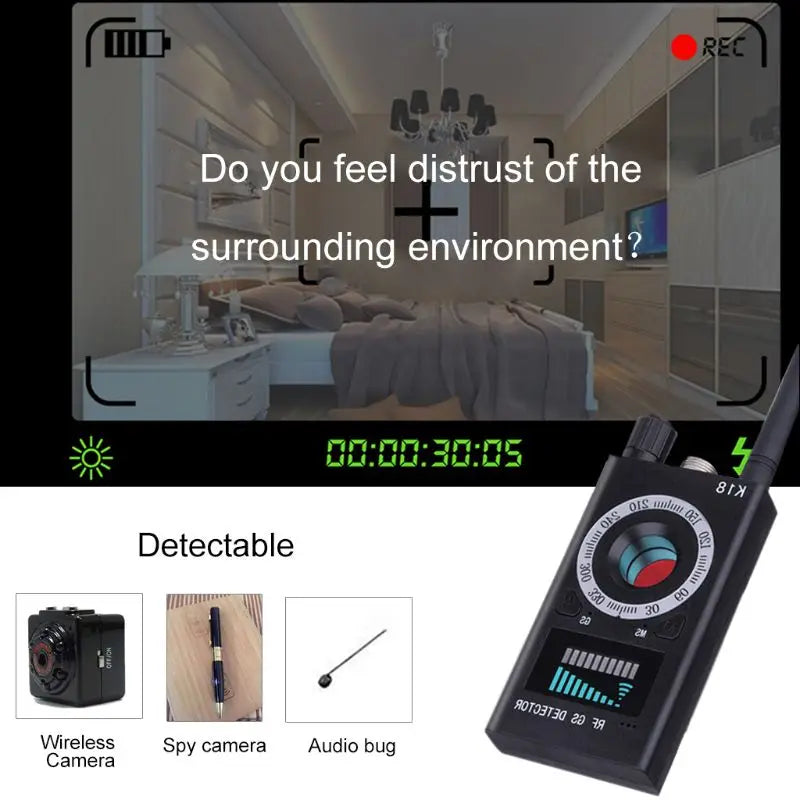 K18 Multi-function Anti Detector Mini Audio GSM Finder GPS Signal Lens RF Locator Tracker Wireless Detect with USB Cable
